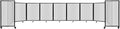 Versare Polycarbonate Room Divider 360 Portable Wall Partition | Freestanding Office Dividers | Locking Wheels | Privacy Screen Panels - 25' x 4' Clear Thermoplastic Polymer