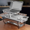 Chafing Dishes for Buffet 2 Pack (2 Pans + 3 Utensils) - 9QT Stainless Steel Chafing Dish Buffet Set - Food Warmers for Parties Buffet - Buffet Servers and Warmers (2 Pack + 2 Pans + 3 Utensils) by CATERTOPIA
