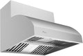 Awoco 36” Outdoor BBQ Vent Hood 17” High Type 304 Stainless Steel, 4 Speeds 1000 CFM, Adjustable LED Lights, 8” Round Top Vent with 12”H Chimney Cover