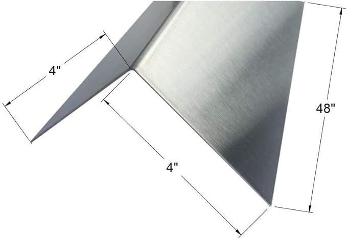 Brushed 304 Stainless Steel Corner Guards, 48" Wall Protectors, 20ga & 16ga, Available in 1/2" to 4", Multi-Pack Options (1, 2, 5, or 10) (2, 4 x 4, 20ga, No Hug Edges)