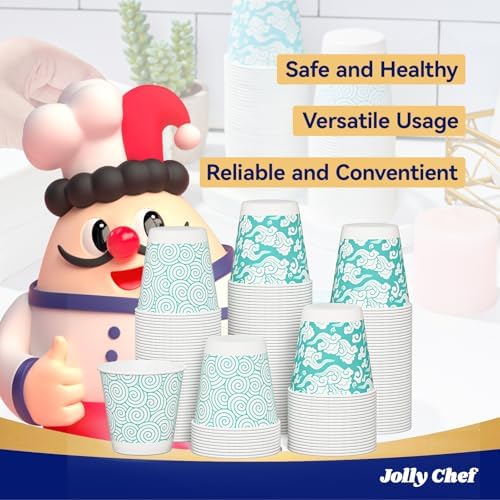 JOLLY CHEF 3 oz Disposable Bathroom Mouthwash Cups 600 Pack, Small Mini Paper Cups for Thanksgiving, Christmas, Parties - Image 5