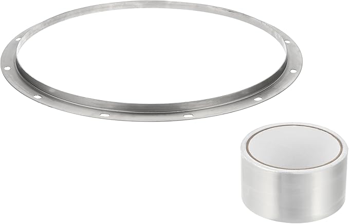 PATIKIL 18 Inch Duct Connector Flange, Metal Straight Pipe Exhaust Flange Duct Mounting Plate for Heating Cooling Ventilation HVAC System, 304 Stainless Steel