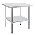 COOLCHEF Stainless Steel Work Table 30 x 30 Inch, NSF Commercial Prep Table with Undershelf, Heavy Duty Food Prep Workstation