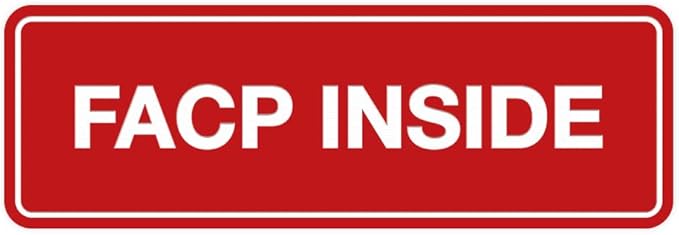 Signs ByLITA Standard FACP Inside Sign | Fire Safety Signage (Red) - Medium 10 Pack