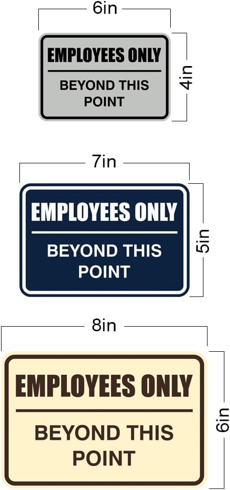 All Quality Classic Framed Employees Only Beyond This Point Wall or Door Sign | Easy to Install Business Signage - Small (Brushed Silver) 1 Pack