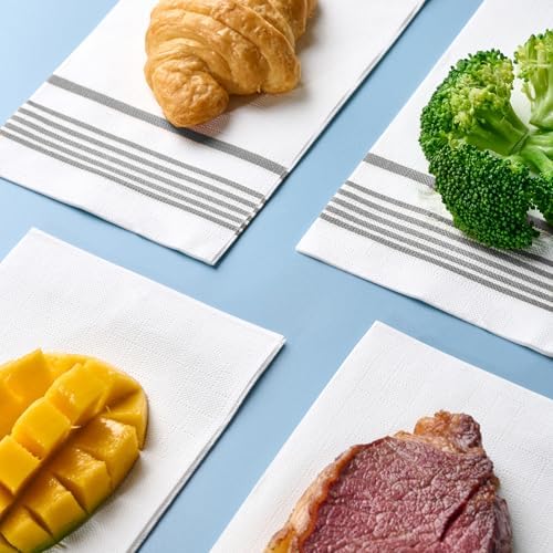 400 Silver Disposable 3-Ply Paper Dinner Napkins, Guest Hand Towels - Image 7