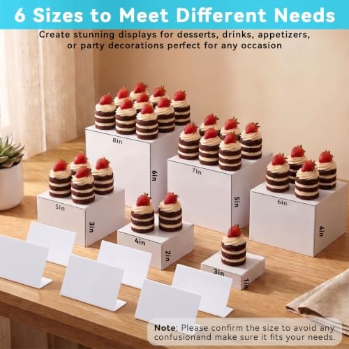 6 Pcs Buffet Risers with Mini Signs, Acrylic Food Risers for Buffet Table - Image 2
