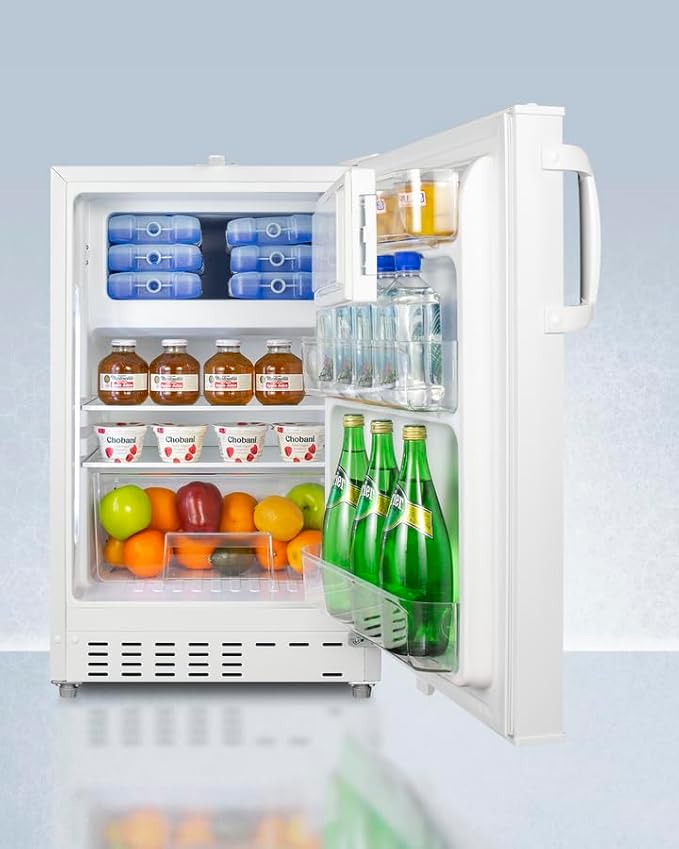 ACCUCOLD 20" Refrigerator - Freezer, Built-in, Undercounter, Breakroom, General Purpose, 2.68 cu.ft. Capacity, ADA Compliant, White - ADA302RFZLHD (Left Handed Door Swing)