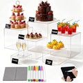 Buffet Risers, 6 Pcs Clear Acrylic Food Display Stands by Unknown