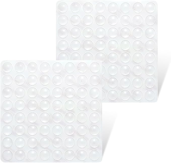 128PCs Clear Cabinet Door Bumpers 1/2", Self Adhesive Silicone Clear Rubber Bumpers for Cabinet Doors, Rubber Stoppers for Furniture, Adhesive Rubber Feet Pads, Drawer Stops-Cabinet Stoppers