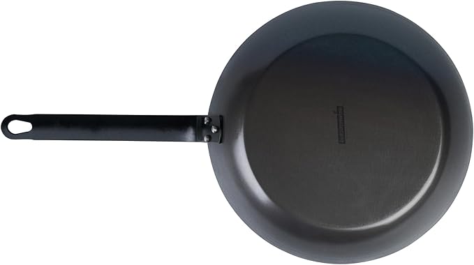 Met Lux 11 Inch Fry Pan, 1 Lightweight Frying Pan - Induction-Ready, Triple-Riveted, Black Carbon Steel Cooking Skillet, Durable, For Searing, Sauteing, And Browning Food - Restaurantware