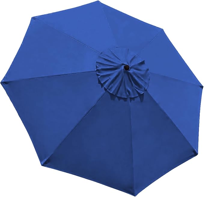 EliteShade USA 9FT Patio Umbrella Replacement Covers 8 Ribs Market Umbrella Canopy Cover (CANOPY ONLY) (Blue)