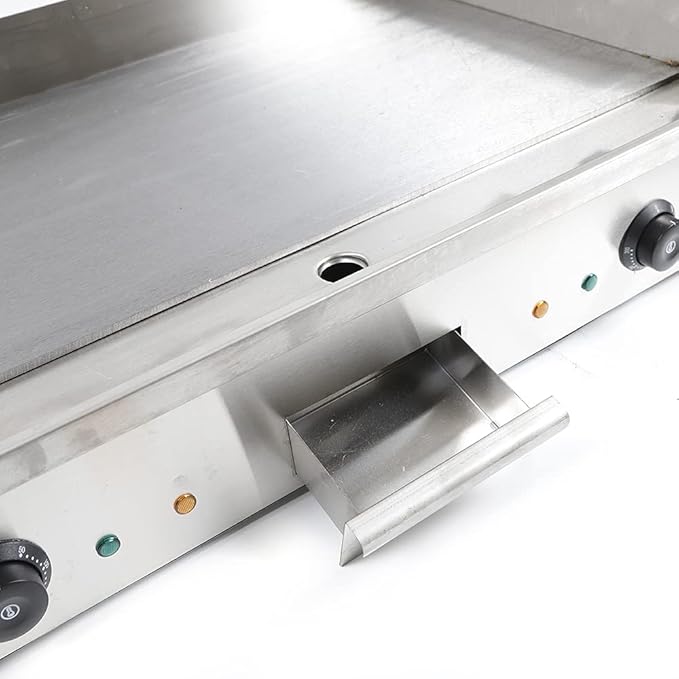 3000W Commercial Electric Griddle Grill, 29" Flat Top Grill Non-Stick Teppanyaki Griddle Grill Stainless Steel Sizzling Grill Plate with Adjustable Temperature 2-Control 122°F-572°F
