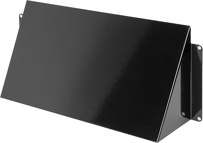 Repa Market 10 x 5 Inch Black Galvanized Steel Vent Cover - Duct Exhaust/Inlet Rain Deflector - Weatherproof Guard for Ventilation Systems/Indoor/Outdoor Vent Hood/Air Vent Grille Protection Roof