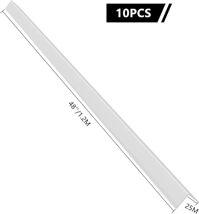10pcs 48"L*0.98"W Aluminum Self-Adhesive Wall Corner Protectors, Wall Furniture Bumper, Safety Baby Proofing Corner Cushion Table Edge, Wide Coverage and Easy to Install - Silver
