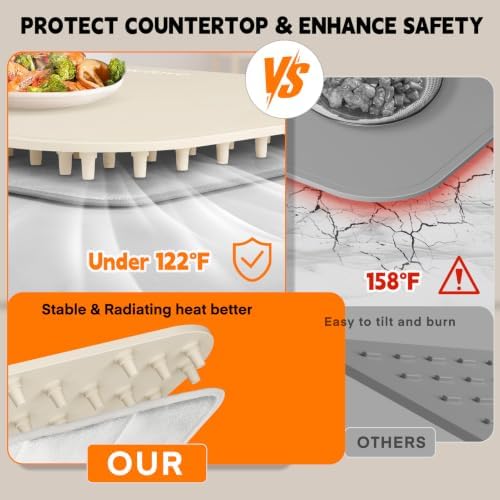 Homelove Warming Mat for Food - Electric Warming Tray with 7-Level Temp Settings & 6 Hours Timer, Full Surface Graphene Heating, Waterproof Dishwasher-Friendly Food Warmer for Parties, Kitchen (Beige) - Image 5
