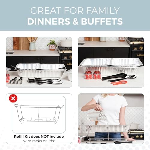 Alpha Living Large Full Size Refill Kit Disposable Chafing Buffet with - Utensils, Fuel Cans Only – Premium Chafing Dish Set for Events, Parties, Catering - Image 6