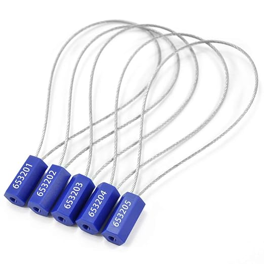 Tamper Proof Security Cable Tags for Truck Trailer Pull-Tite Metal Shipping Seals Numbered Padlock Seals for Container(Pack of 2000 pcs, Blue)