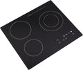24" Electric Cooktop, 3 Burner Built-In Ceramic Stove Top With Led Display Screen, 9 Heating Levels & Touch-Adjustable Control, 2600W Radiant Electric Cook Top For Kitchen Office Hotel Restaurant Etc