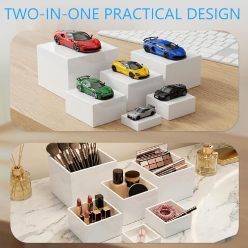 6 Pcs Buffet Risers with Mini Signs, Acrylic Food Risers for Buffet Table - Image 3