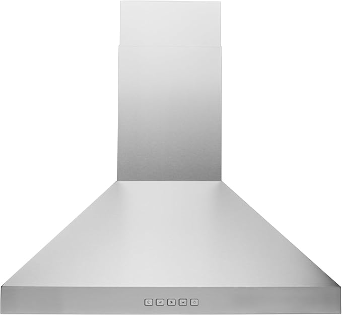 Hauslane Wall Mount Range Hood 30 Inch, Pro Model, Stainless Steel Range Hood, Strong Suction, Changeable LED Lamps, 6” Duct or Ductless, Kitchen Hood Vent, Stove Hood Vent