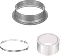 PATIKIL 8 Inch Duct Connector Flange, Galvanized Iron Straight Pipe Flange Interface Air Duct Connector with Clamp for Air Heating Cooling Ventilation HVAC System, Silver