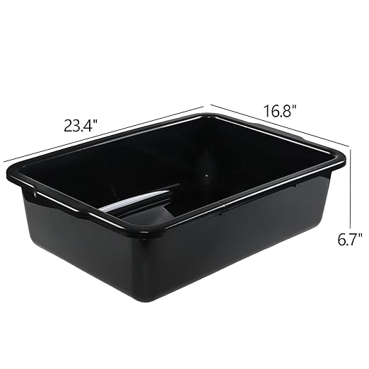 4-Pack Commercial Bus Tubs Box/Tote Box, Large Plastic Basin Tub (32 Liter)