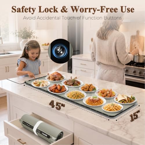 Warming Mat for Food, Electric Warming Tray with Heat-Resistant Pad-XXL KK - Image 4