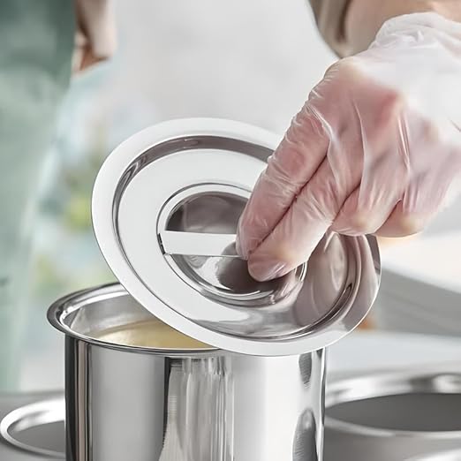OCS Parts Pro Series Stainless Steel Cover for 1.5 and 2 Quart Bain Marie Pots | 4-15/16" Bain Marie Pot Lid with Handle
