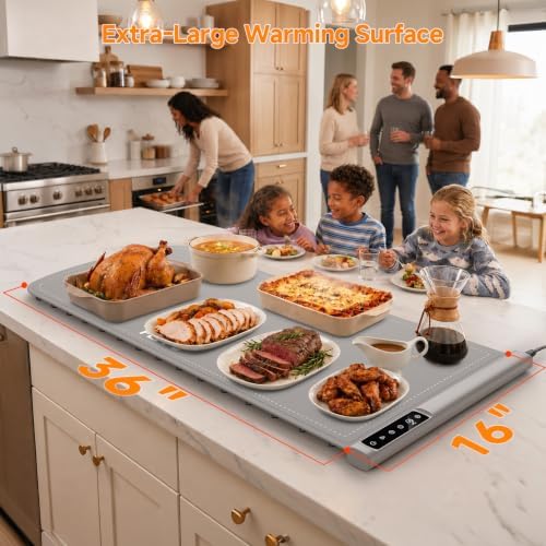 FEPPO Warming Mat for Food, 36"x16" Electric Food Warming Mat 500W - Image 2
