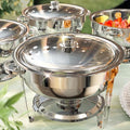 Chafing Dishes for Buffet 4 Pack, 6QT [Worry-Free Assemble] Food Warmers for Parties Buffet [Mirror-Like Polished Finish Stainless Steel Round Chafing Dish Buffet Set with Complete Set by ZILODE