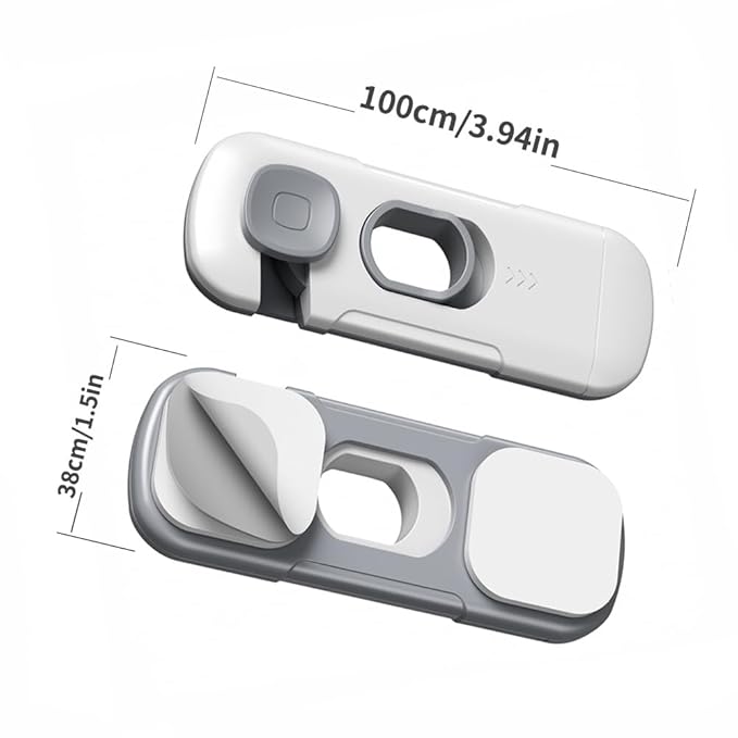 10Pack Child Proof Refrigerator Lock, Fridge Locks for Kids,with Adhesive,Child Safety Locks for Doors, RV Refrigerator, Oven Lock Child Safety Baby Cabinet Locks (Dark Gray, 10 Count (Pack of 1))