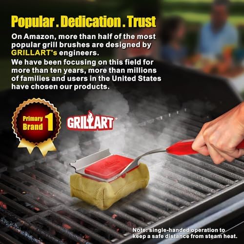 GRILLART SteamWizards Grill Brush Bristle Free, Seamless-Fit Scrub Scraper - Image 6