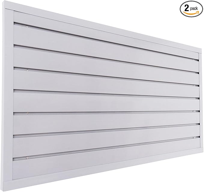 Slatwall Panel Garage Slat Wall Storage Systems, PVC Slat Wall Paneling Garage Tool Organizer Wall Mount, Grey 4’x2’ Slatwall Panels Garage Wall Organizer, Garage Storage & Organization Products