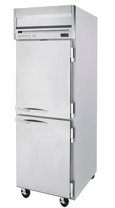 Beverage-Air HRS1HC-1HS Horizon Series - Top Mount Reach in Refrigerator - Single Section - Half Solid Door - SS INT