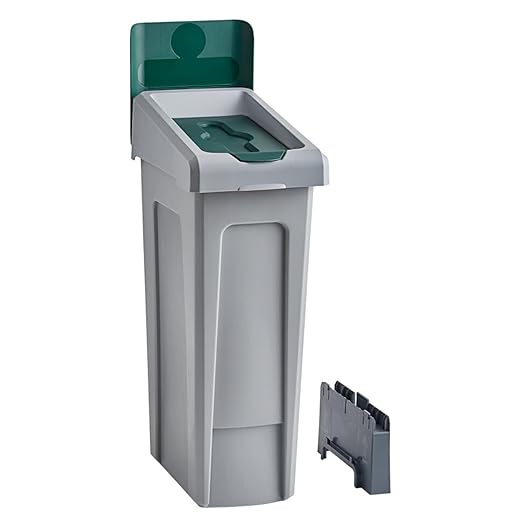 23 Gallon Compost Bin with Hinged Lid – Commercial Organic Waste Container with Liner Cinches and Venting – Green Waste Station for Cafeterias, Offices, and Kitchens