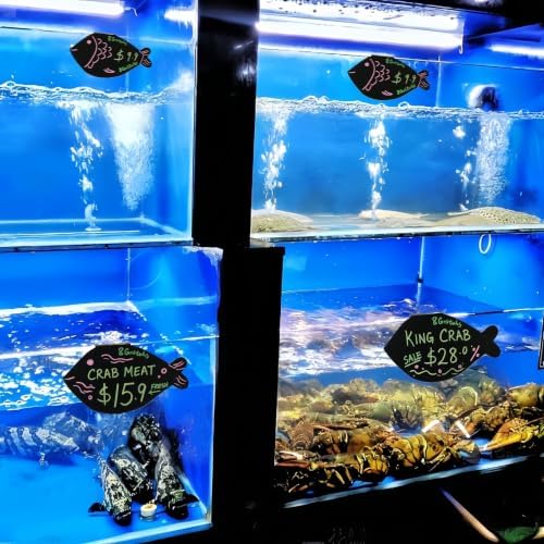 10PCS 1cm clip Fish Mini Chalkboard Signs, Reusable and Reserved Table Signs,Labels for Party Buffet, Easy to Write and Wipe Out, Catering Supplies Buffet Display，Ideal for Retail Pricing, Place Cards by Unknown