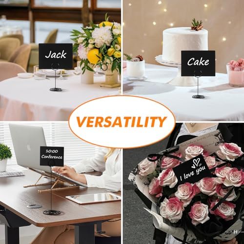 Aertiavty 30 Pack Mini Chalkboard Signs with Table Number Holders, 4x3 inch Small Chalkboard Signs, Black Stand, 2 Markers, Food Labels for Party Buffet, Wedding - Image 6