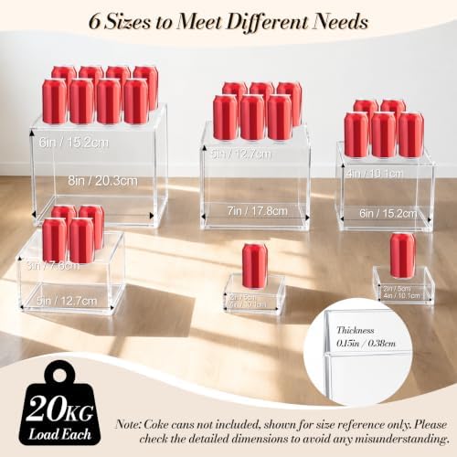6Pcs Buffet Risers, Food Risers Display Stands with Mini Sign and Maker - Image 5