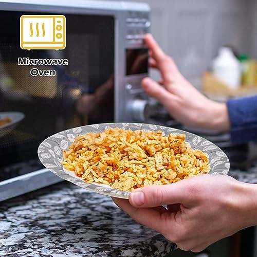 JOLLY CHEF 160 Count Paper Bowls 20 oz Printed Disposable Bowls Bulk, 9 inch 140 Pack Disposable Paper Plates - Image 5