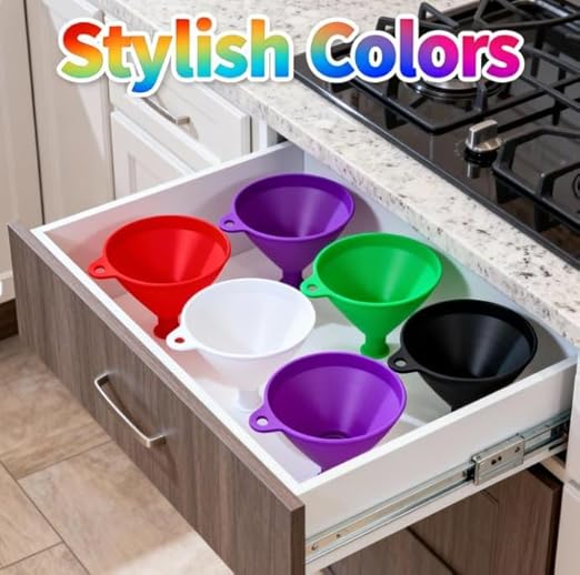 Flour Funnel for Kitchen Aid Mixer 5 Qt,for 4.5–5 Qt Tilt-Head Models-Stand Mixer Attachment,Easy Pour No-Mess Attachment, Anti-Splash Accessory, Durable Dishwasher-Safe Baking Tool (Black)