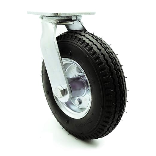Service Caster Brand Replacement Caster for Uline Caster H-3328BL-S - Swivel Top Plate Caster with 8 Inch Pneumatic Wheel - Heavy Duty Replacement - Fits Platform Trucks and Utility Carts H-2505