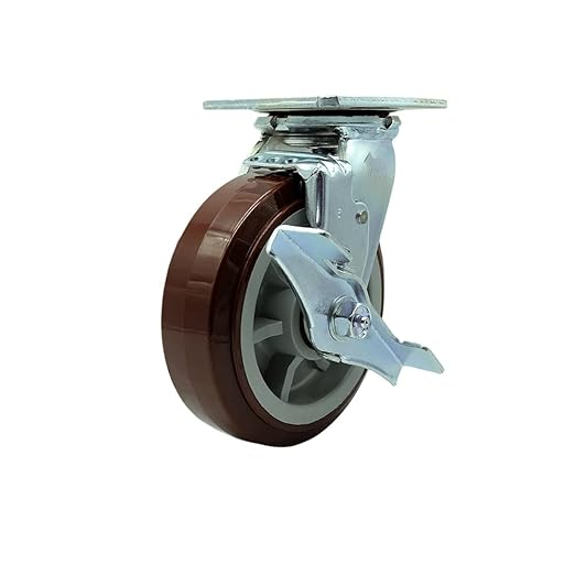 Service Caster Brand Replacement Caster for Uline Caster H-4942SWB - Swivel Top Plate Caster with 6 Inch Polyurethane Wheel and Top Lock Brake - Fits Platform, U-Boat and Panel Trucks H-6126