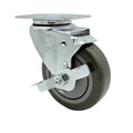 Service Caster Brand Replacement Caster for Uline Caster H-7448SWB-Stainless Steel Swivel Top Plate Caster with 4 Inch Gray Polyurethane Wheel and Top Lock Brake- Fits Carts and Platform Trucks H-3352