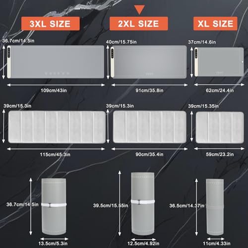 FYY Extra Large Warming Mat for Food with Heat Resistant Pad, Prevent Countertop Cracks, Keep Meal Warm, Rapid and Full Surface Heating, 6 Temp Settings, 6H Timer, Rollable Portable Food Warmer, Grey - Image 3