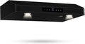 30 Inch Under Cabinet Range Hood,1200CFM Vent Hood with Powerful Suction,4-Speed Exhaust Fan,Stainless Steel Ducted Kitchen Hood Extractor with Led Lights,Smart Touch Panel,Black,15S-E30BK