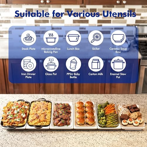 Electric Warming Trays for Buffets Party - 52 x 15 inches Food Warmers with Precise Temperature Control, Flexible Combination Buffet Servers and Warmers for Home Entertaining and Catering - Image 5