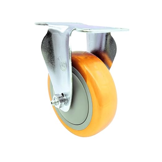 Service Caster Brand Replacement Caster for Uline Caster H-5539R-Rigid Top Plate Caster with 4 Inch Yellow Polyurethane Wheel-Light Duty Replacement Caster-Fits Cart, Dollies and Poly Box Truck H-1956