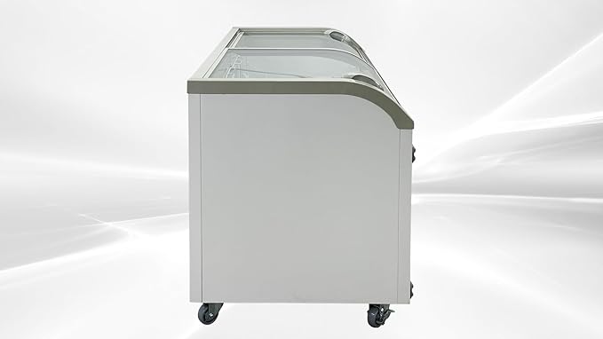 Chest Freezer for Supermarket Glass sliding Door 58" White Showcase Freezer Curve Display Top w/Storage Baskets - 18 Cu.Ft SDSC500