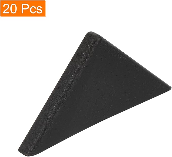 uxcell 20Pcs Plastic Corner Protectors 3x50mm Right Angle Shape Glass Corner Guards Cushion for Corner Protection of Glass, Mirror, Tile, Black